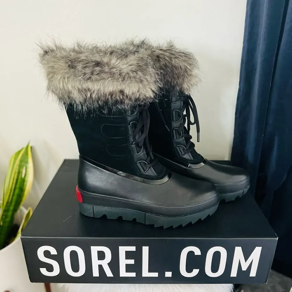 SOREL JOAN of Arctic Next‎ Faux Fur Waterproof Snow Boot, Black, Size 9.5, NWT